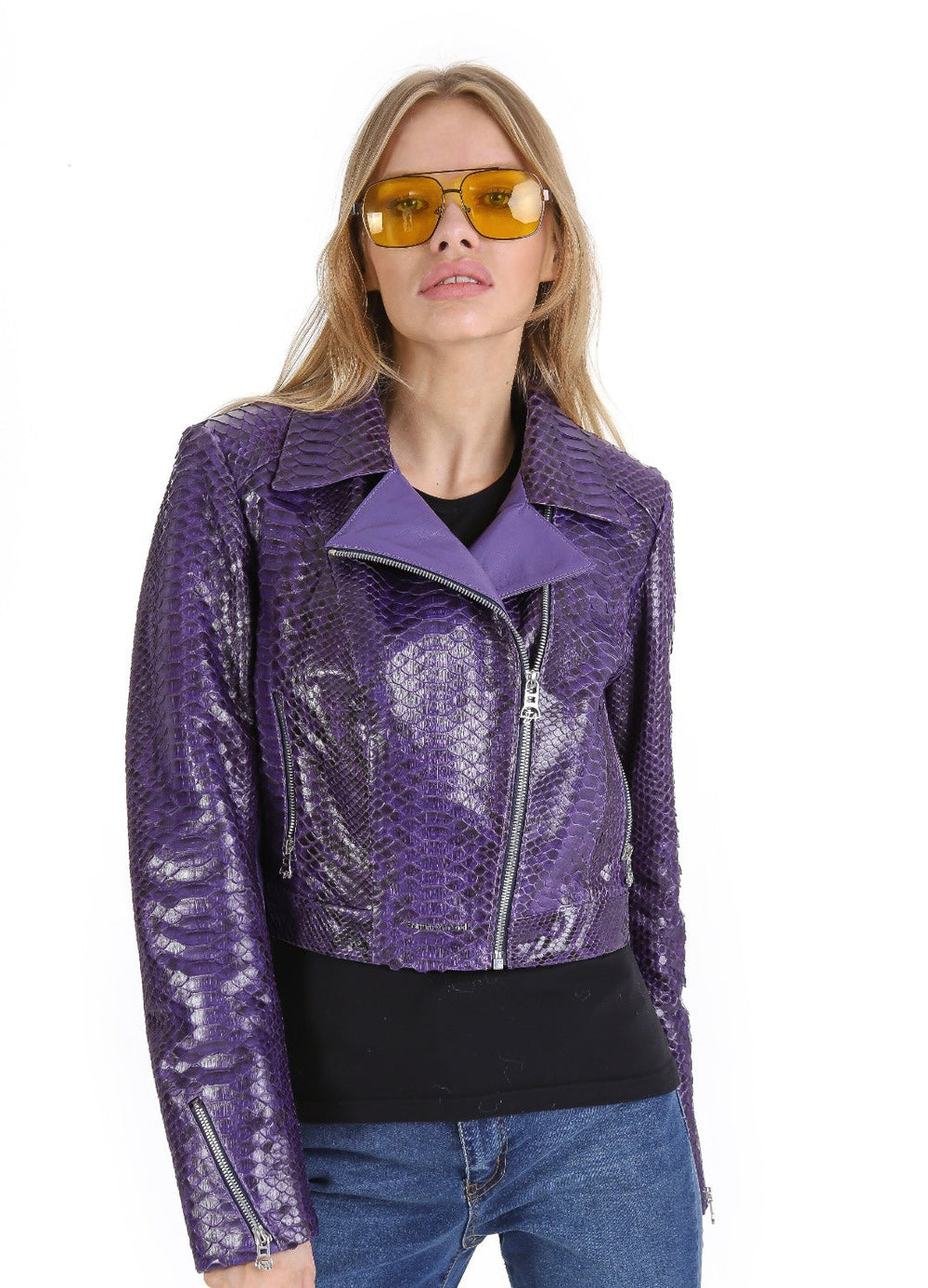 The Rubert Purple  Pyht Leather Jacket - Vinci Leather