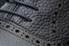 The Draco Handmade Navy Blue Semi Brogue Oxford Shoe - Vinci Leather