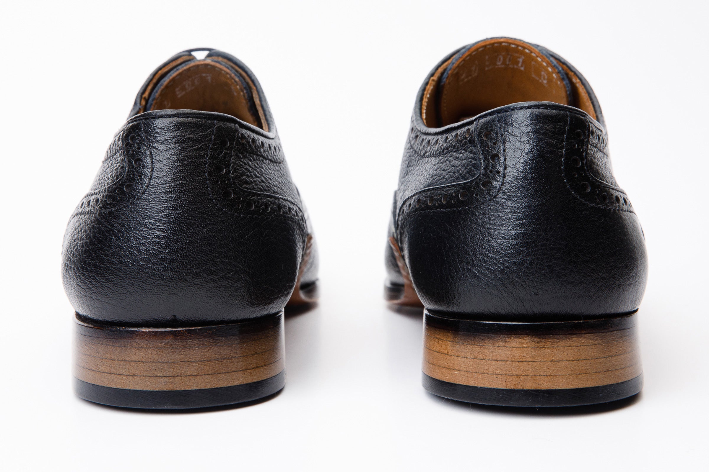 The Draco Handmade Navy Blue Semi Brogue Oxford Shoe - Vinci Leather