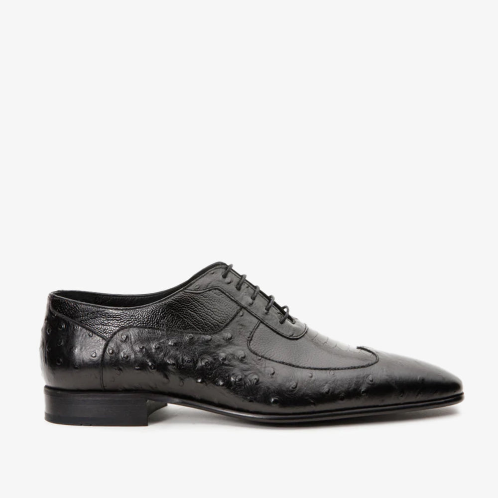 The Alabama Black Wingtip Oxford Shoe - Vinci Leather