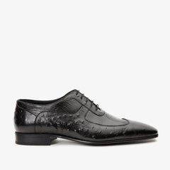 The Alabama Black Wingtip Oxford Shoe - Vinci Leather