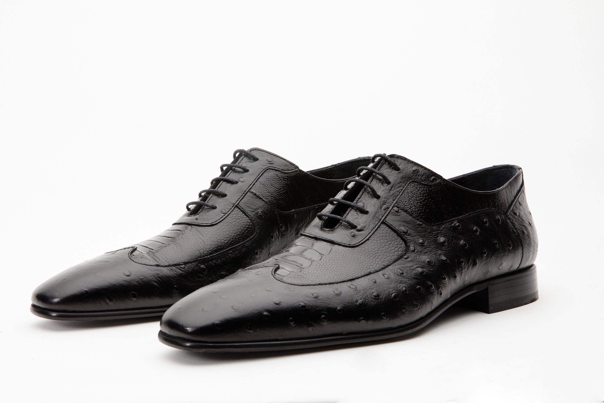 The Alabama Black Wingtip Oxford Shoe - Vinci Leather