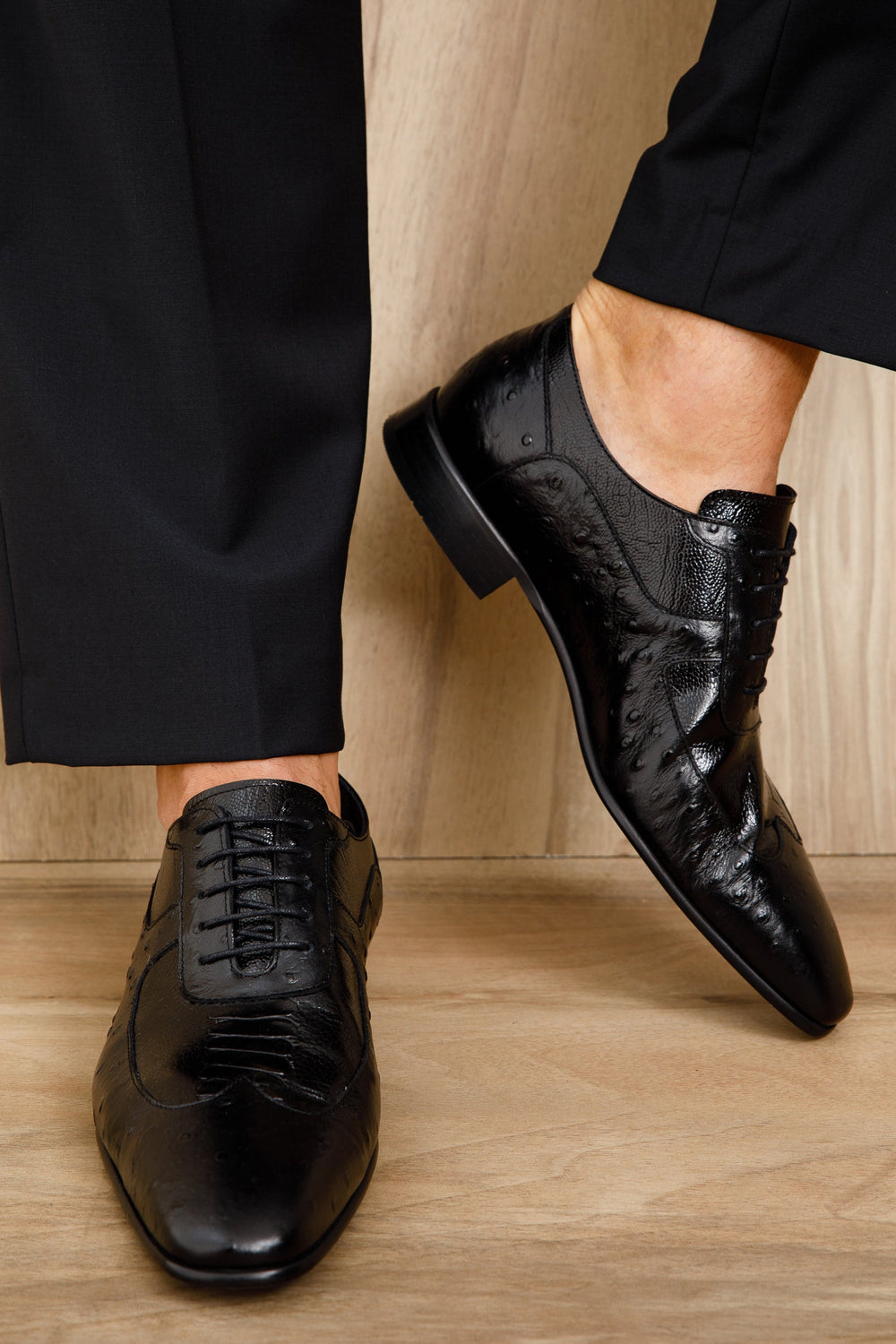 The Alabama Black Wingtip Oxford Shoe - Vinci Leather