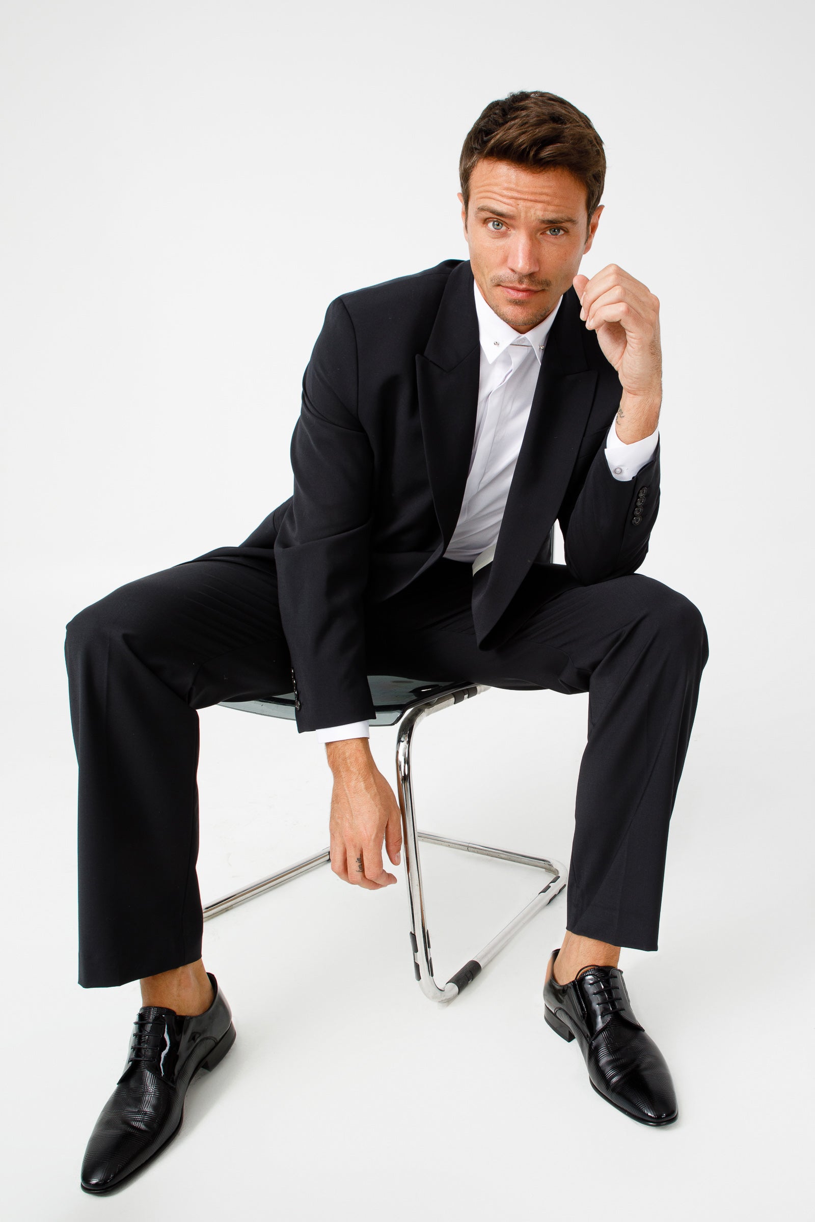 The San Severo Black Patent Leather Derby Shoe - Vinci Leather