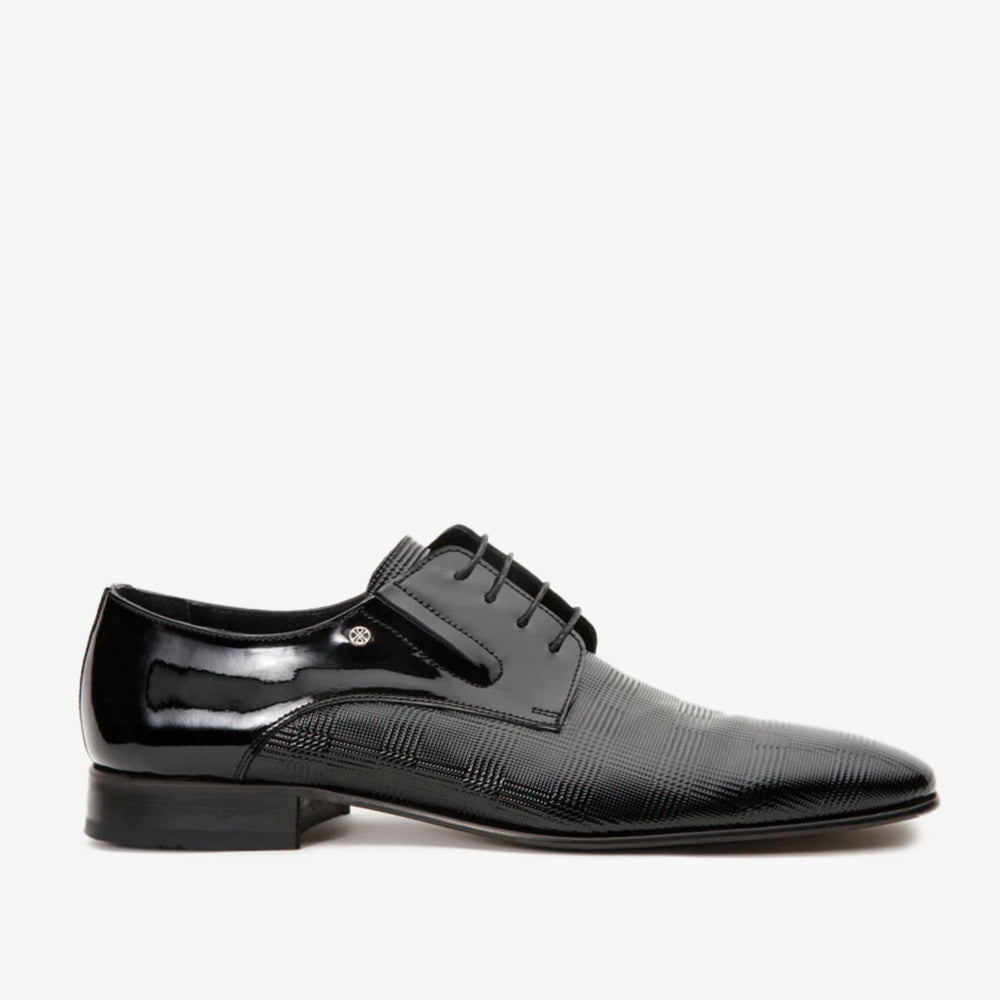 The San Severo Black Patent Leather Derby Shoe - Vinci Leather