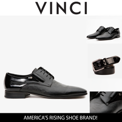 The San Severo Black Patent Leather Derby Shoe - Vinci Leather