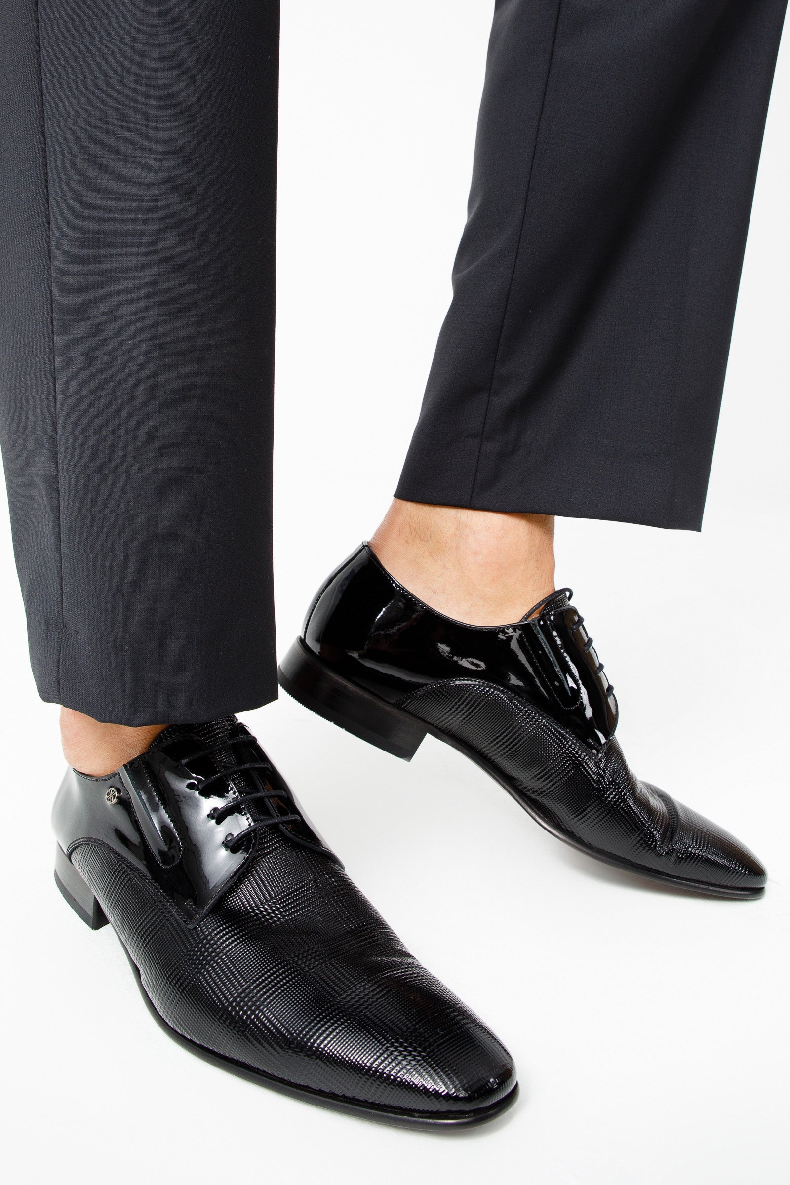 The San Severo Black Patent Leather Derby Shoe - Vinci Leather