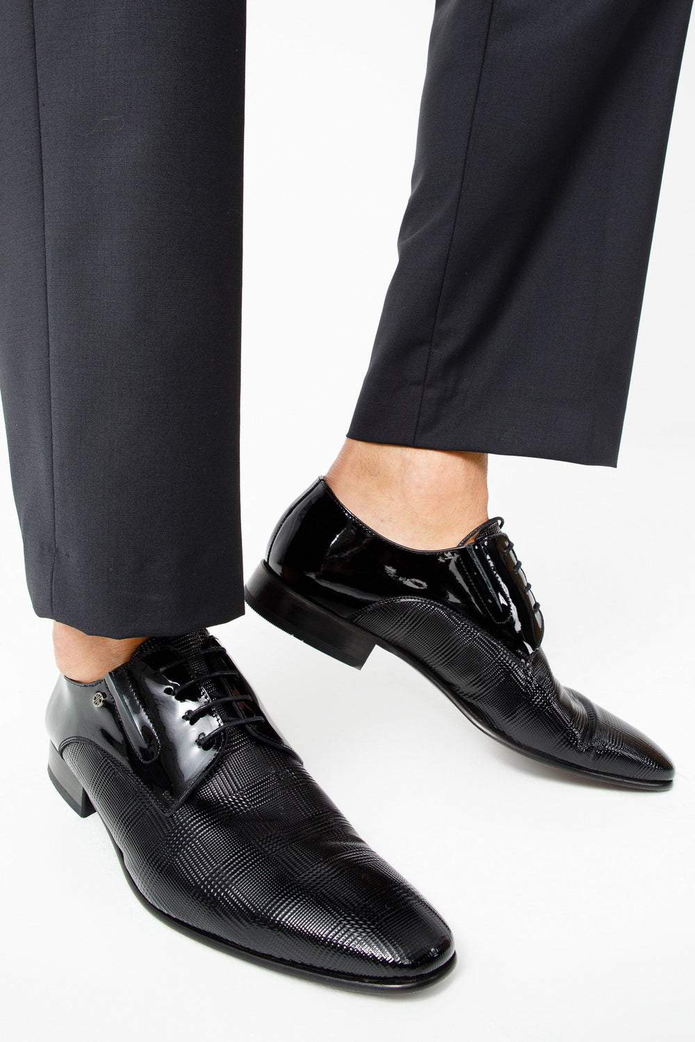The San Severo Black Patent Leather Derby Shoe - Vinci Leather