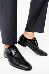 The San Severo Black Patent Leather Derby Shoe - Vinci Leather