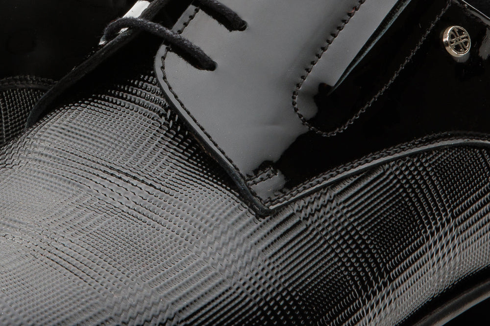The San Severo Black Patent Leather Derby Shoe - Vinci Leather