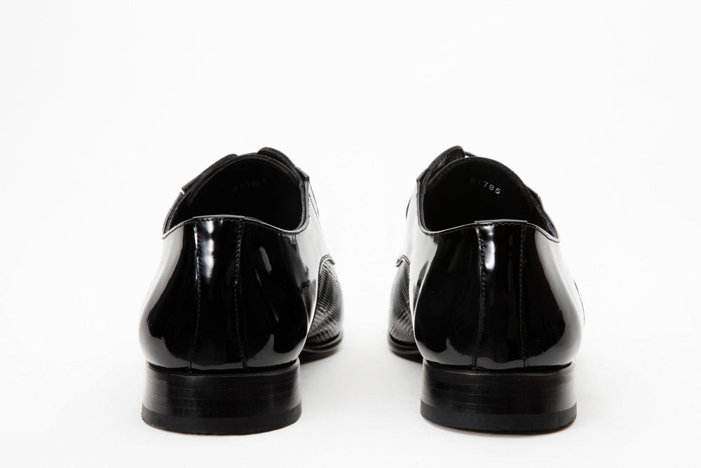The San Severo Black Patent Leather Derby Shoe - Vinci Leather
