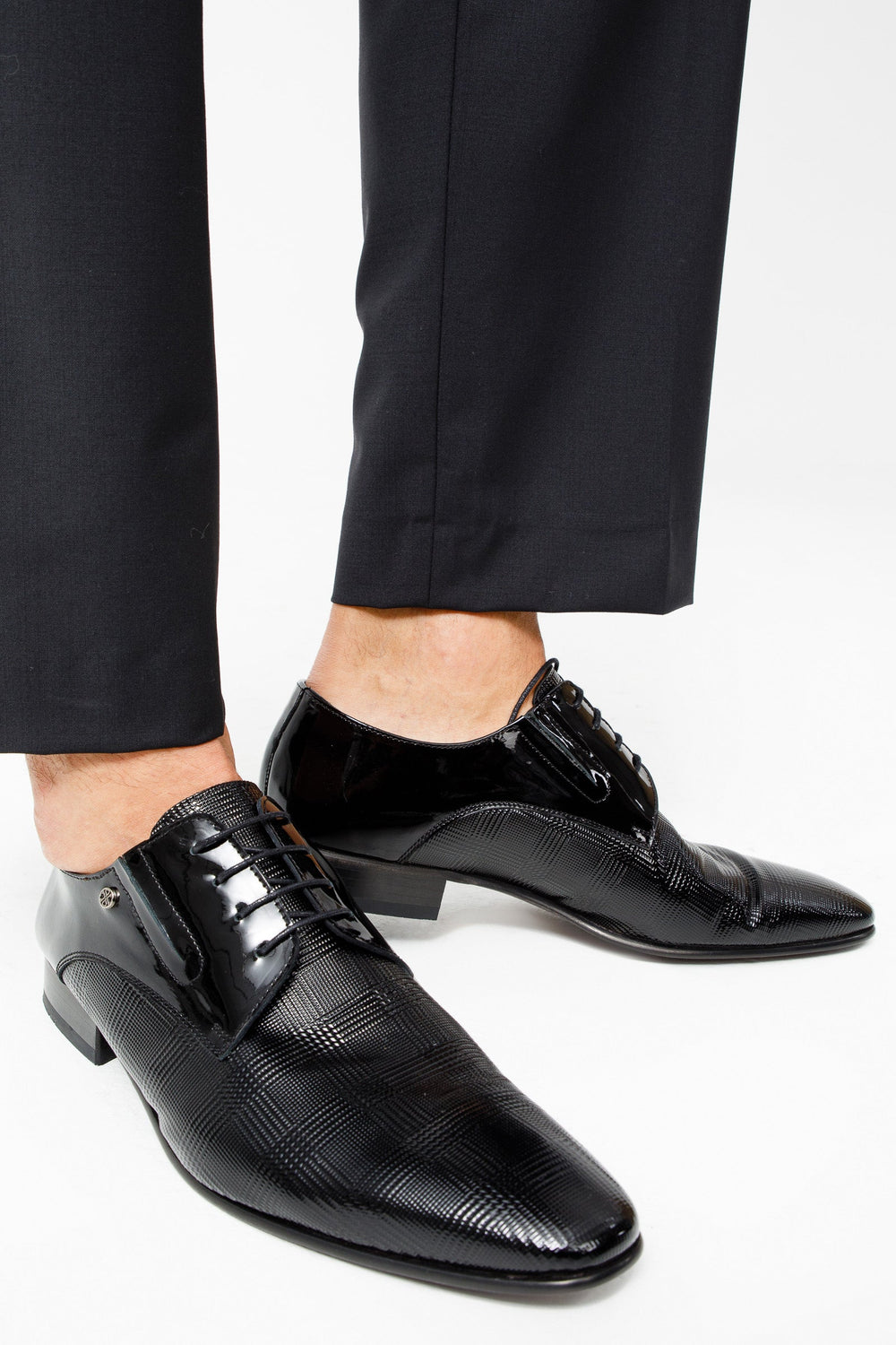 The San Severo Black Patent Leather Derby Shoe - Vinci Leather