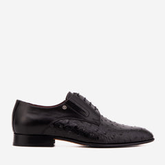 The Porto Alegre Black Leather Derby Shoe - Vinci Leather