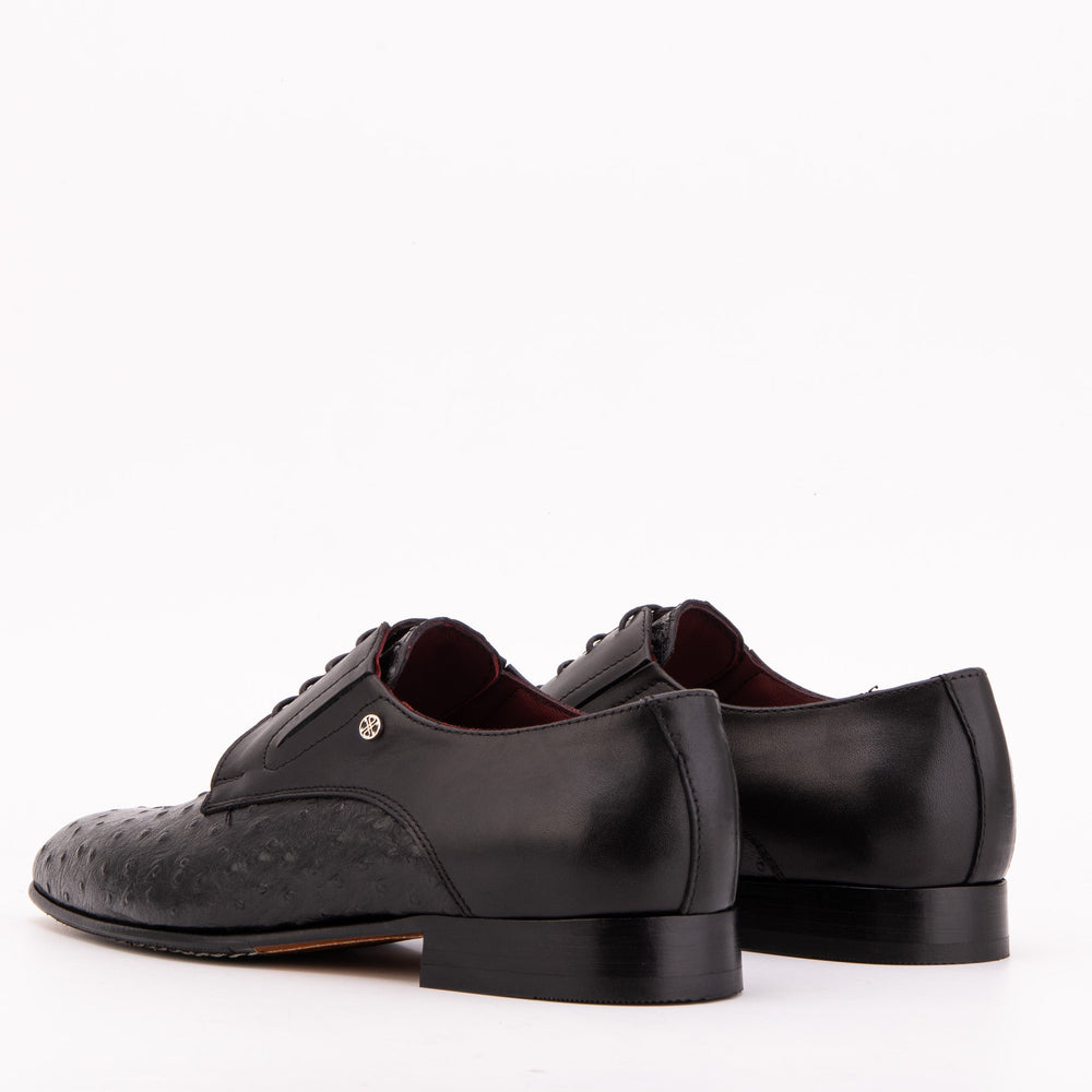 The Porto Alegre Black Leather Derby Shoe - Vinci Leather