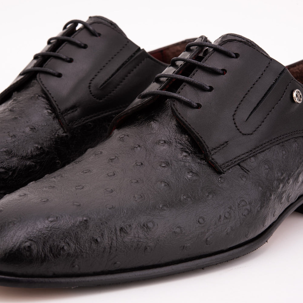 The Porto Alegre Black Leather Derby Shoe - Vinci Leather