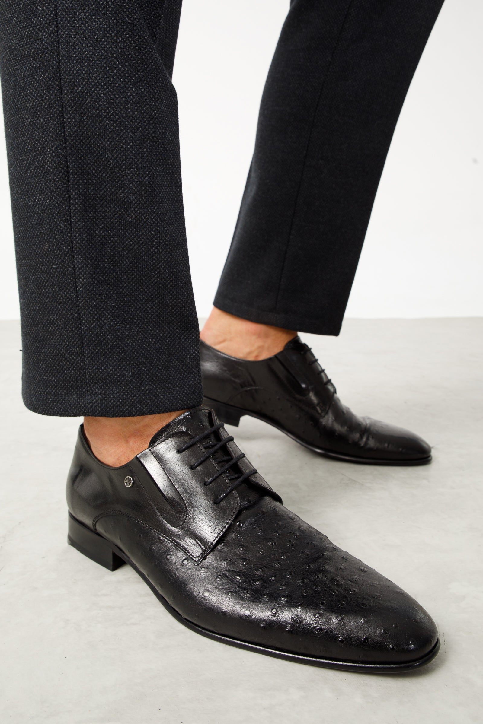 The Porto Alegre Black Leather Derby Shoe - Vinci Leather