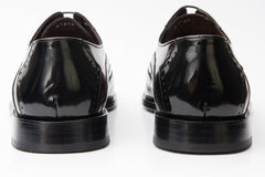 The Dicle Black\/Burgundy Wingtip Semi Brogue Derby Shoe - Vinci Leather