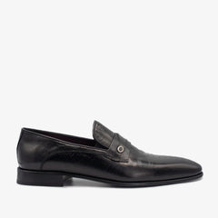 The Bangkok Black Penny Loafer Shoe - Vinci Leather