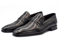 The Bangkok Black Penny Loafer Shoe - Vinci Leather