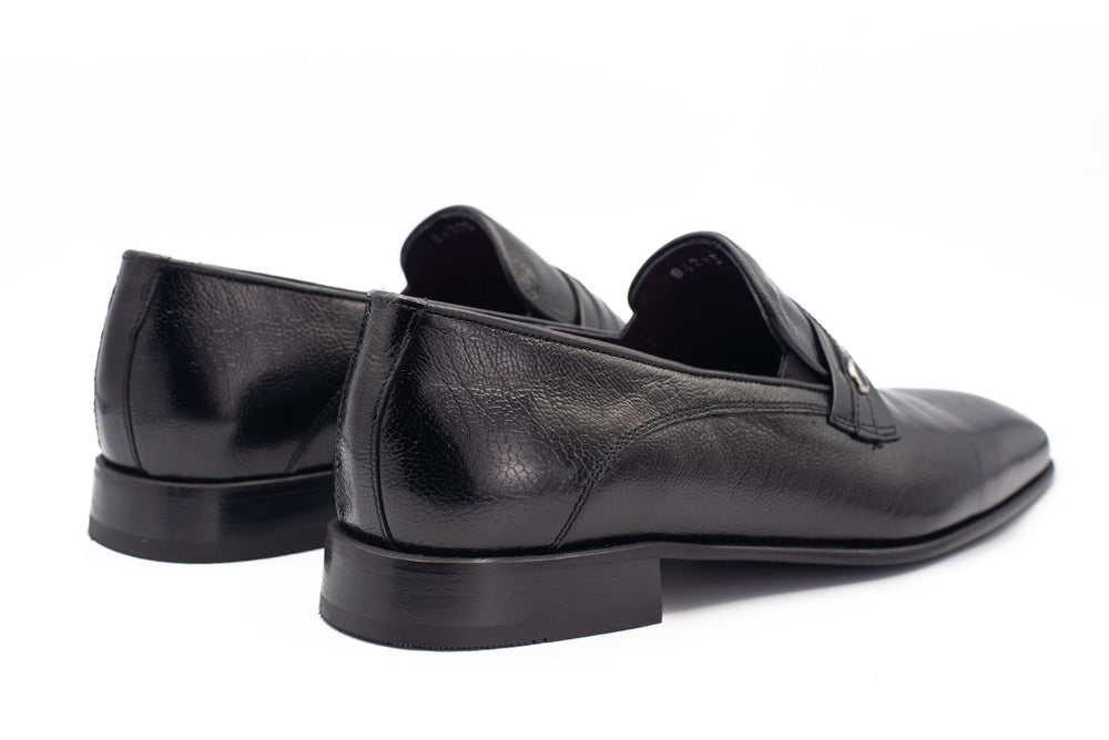 The Bangkok Black Penny Loafer Shoe - Vinci Leather