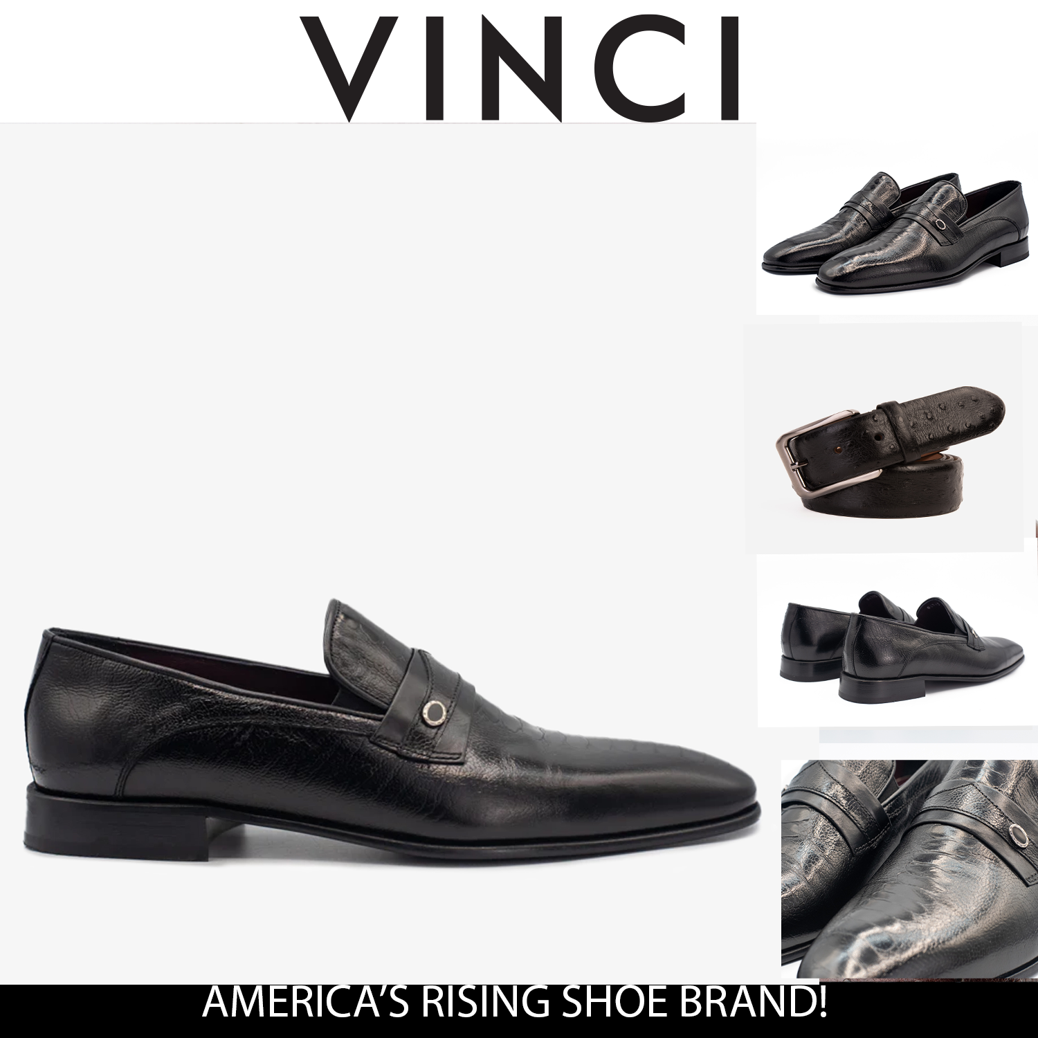 The Bangkok Black Penny Loafer Shoe - Vinci Leather