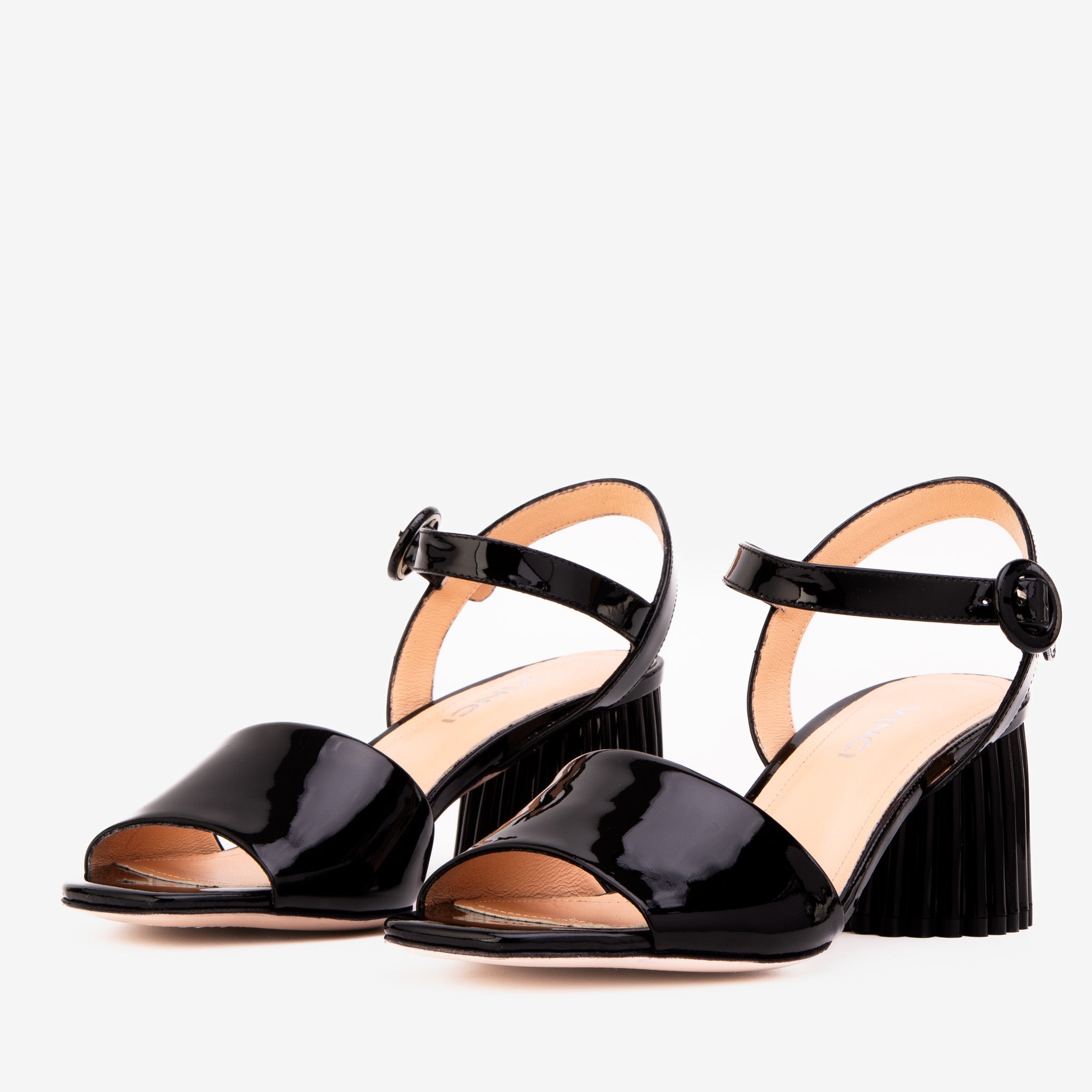 The Bamba Black Patent Leather Sandal - Vinci Leather