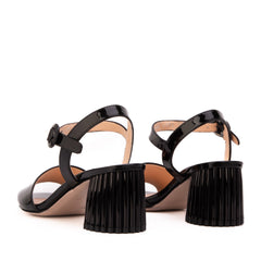 The Bamba Black Patent Leather Sandal - Vinci Leather