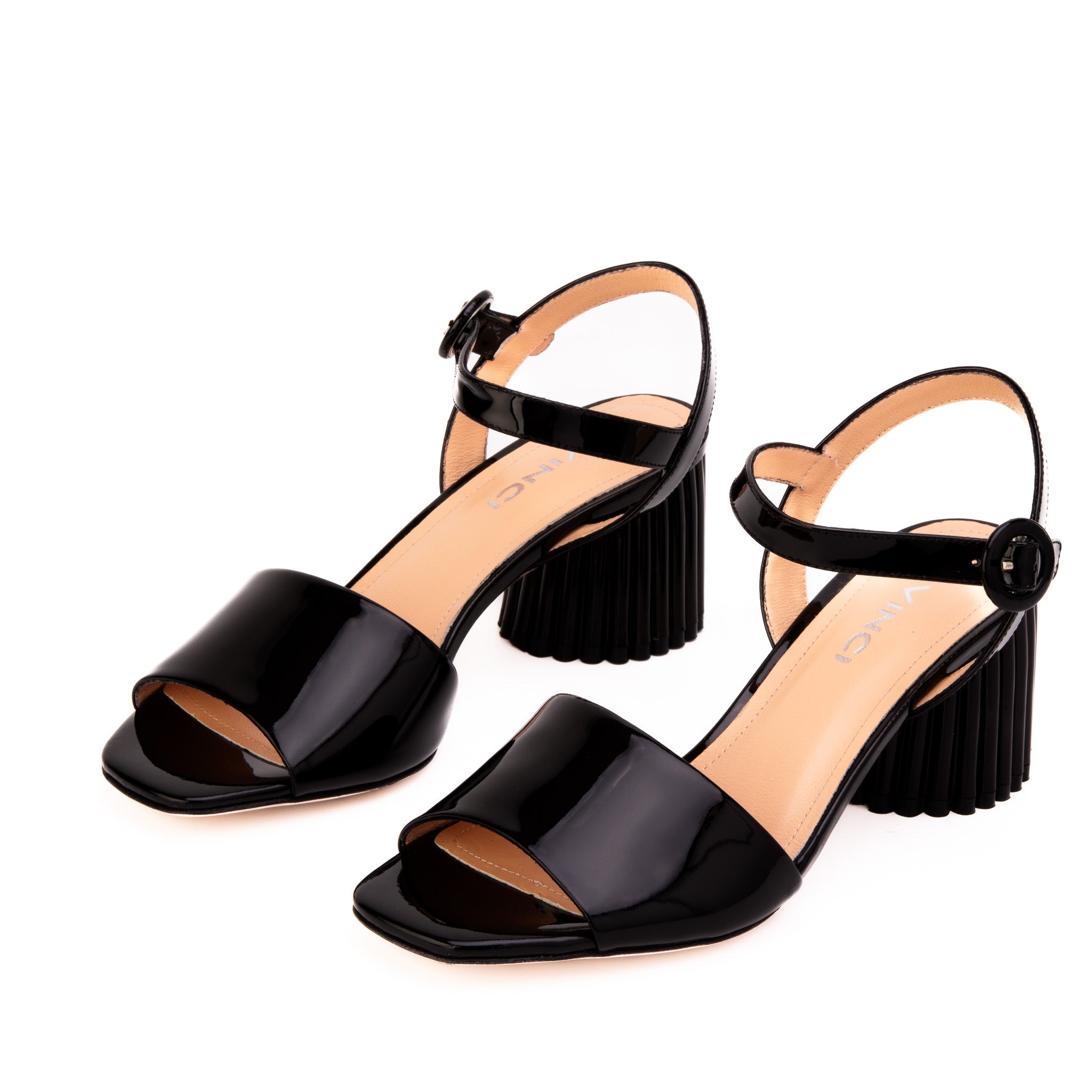 The Bamba Black Patent Leather Sandal - Vinci Leather