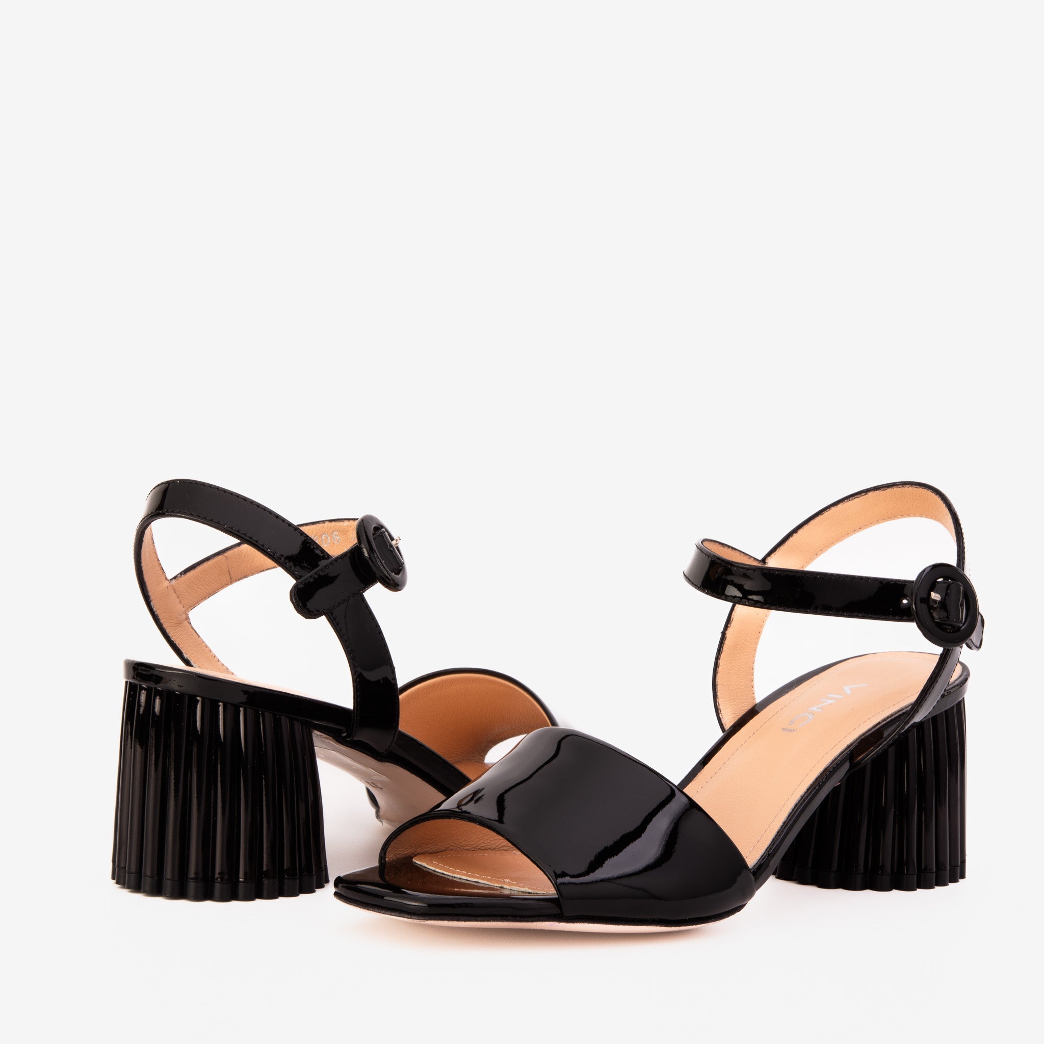 The Bamba Black Patent Leather Sandal - Vinci Leather