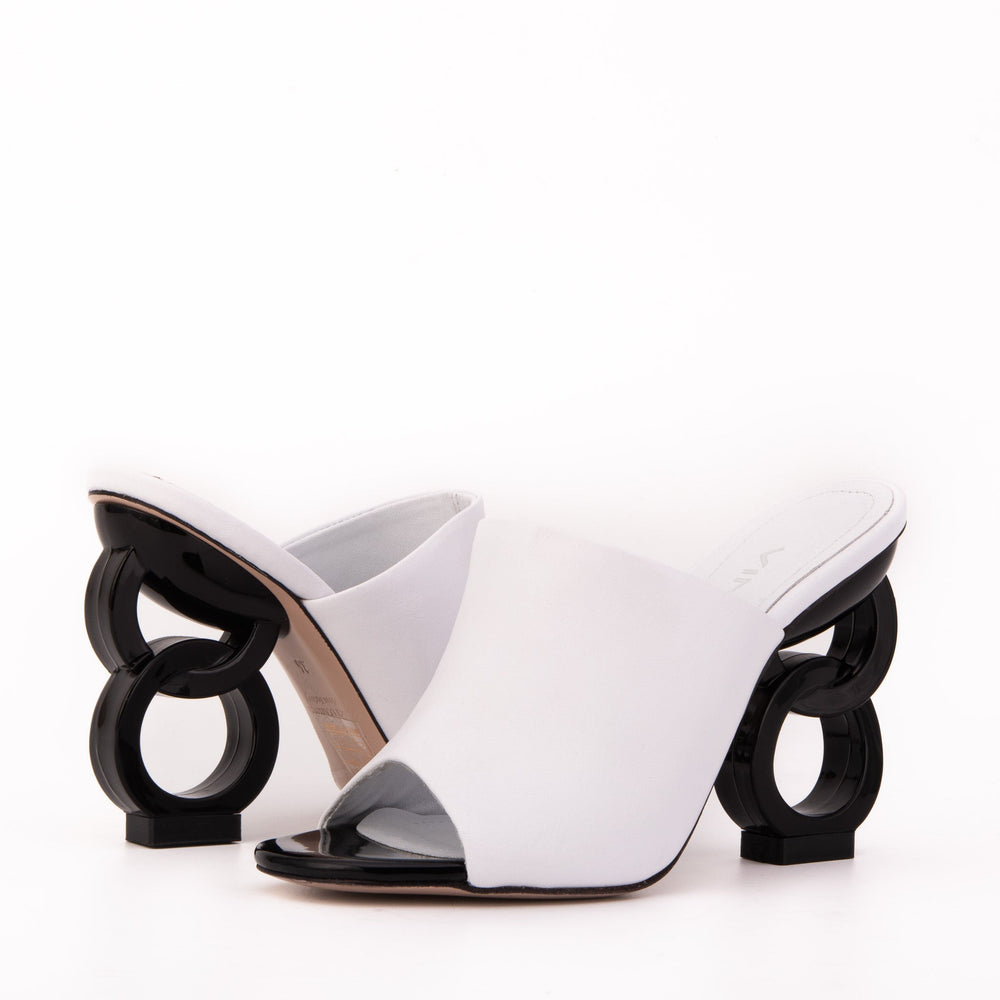 The Cymmer White Leather Sandal - Vinci Leather