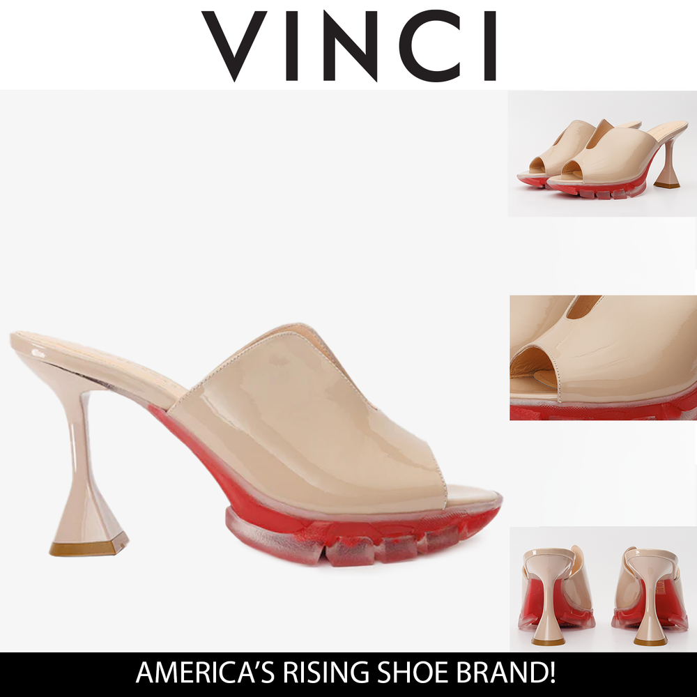 The Caratal Cream Patent Leather Sandal - Vinci Leather