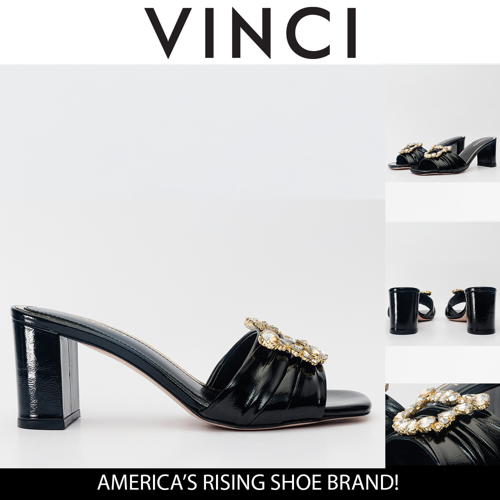 The Micro Black Leather Sandal - Vinci Leather