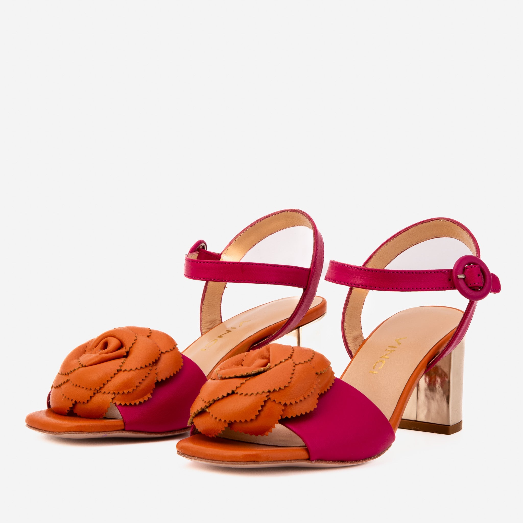 The Salerno Fuchsia Leather Sandal - Vinci Leather
