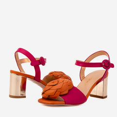 The Salerno Fuchsia Leather Sandal - Vinci Leather