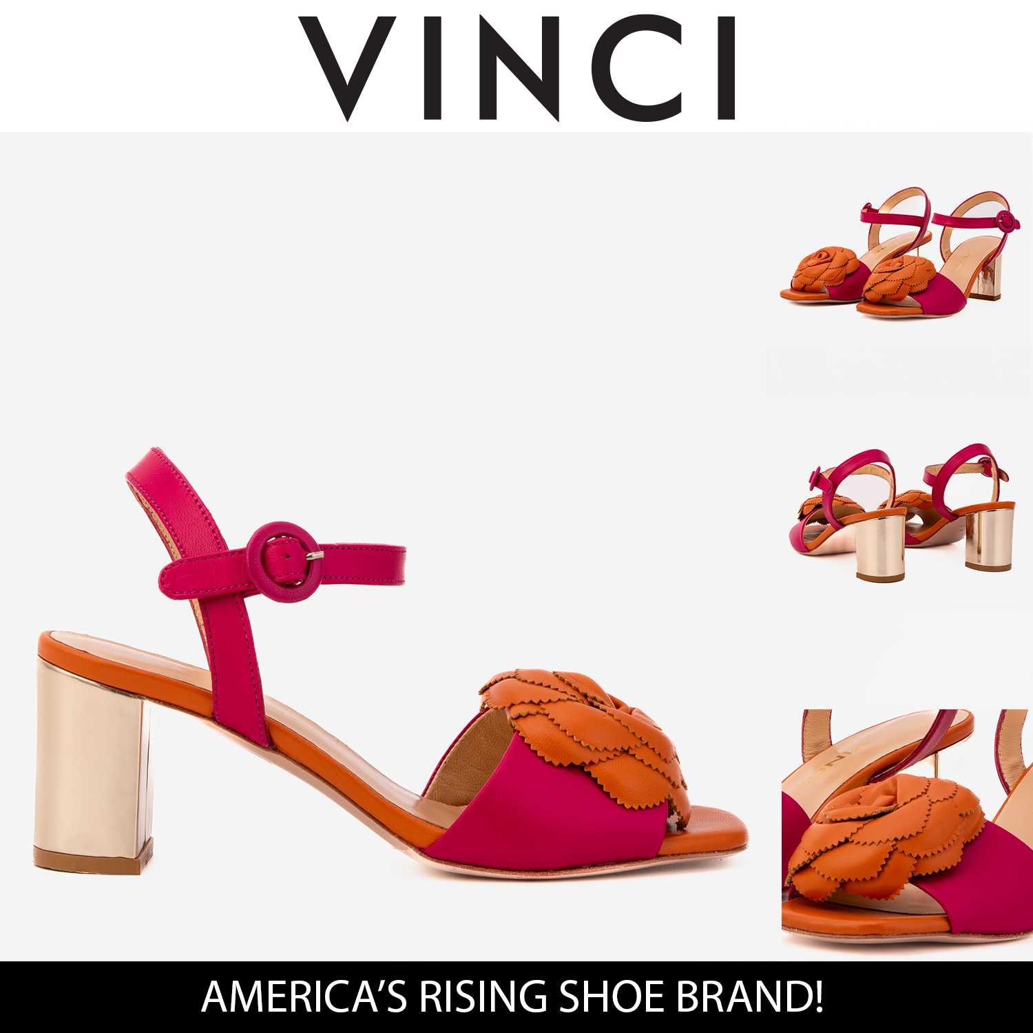 The Salerno Fuchsia Leather Sandal - Vinci Leather