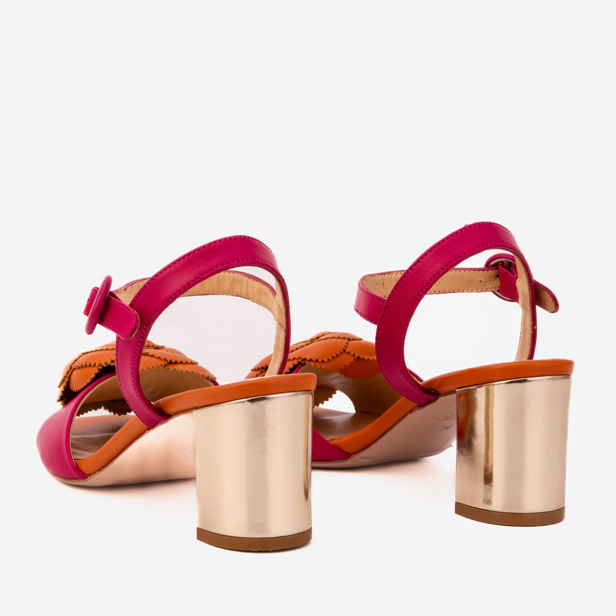 The Salerno Fuchsia Leather Sandal - Vinci Leather