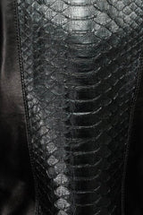 The Nayro Pythn Black Leather Jacket - Vinci Leather