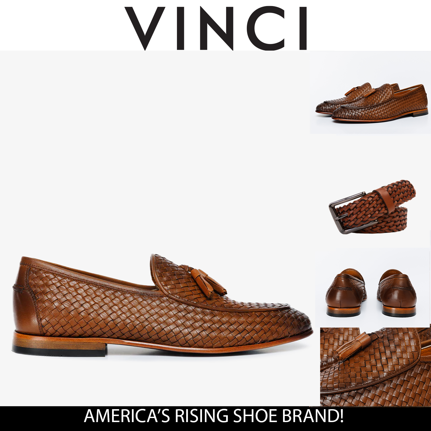 The Mclean Shoe Tan Woven Tassel Loafer  Shoe - Vinci Leather