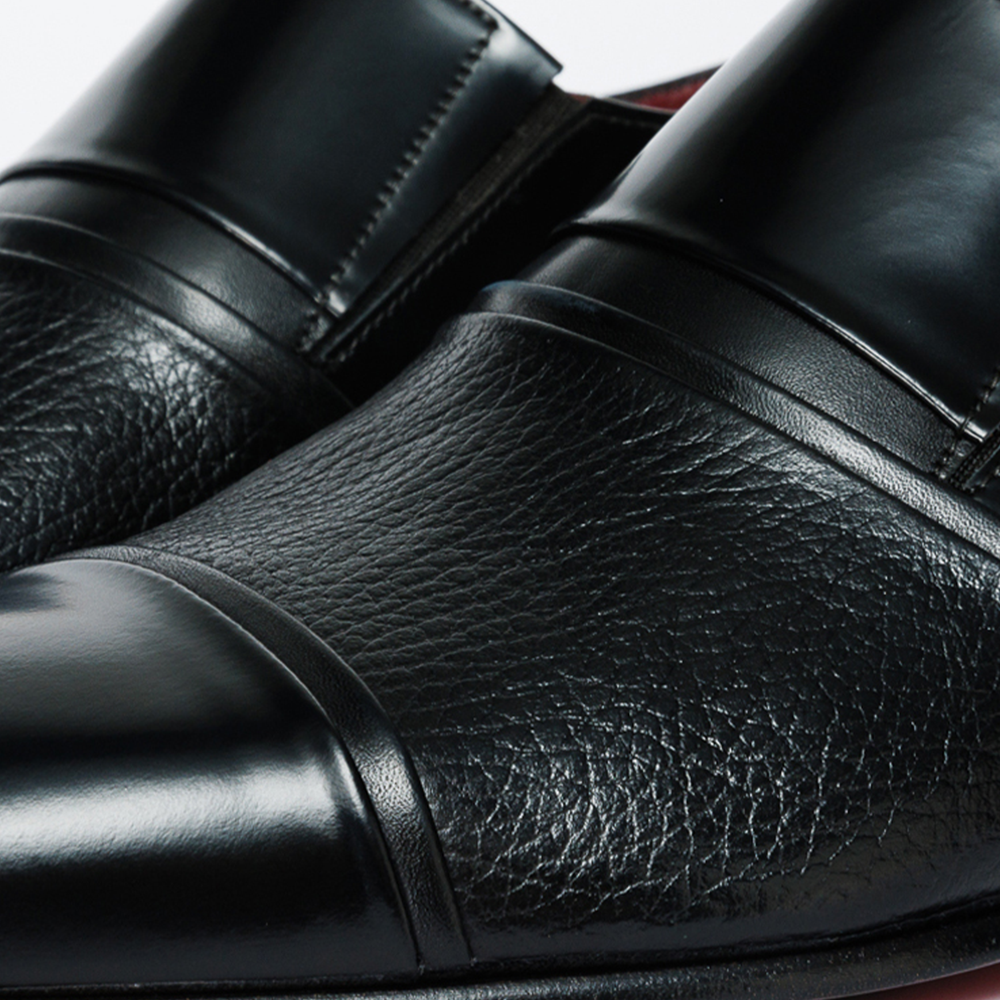 The Everest Black Leather Cap Toe Dress Loafer Shoe - Vinci Leather