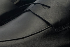 The Marinka Black Leather Shoe Penny Loafer  Shoe - Vinci Leather