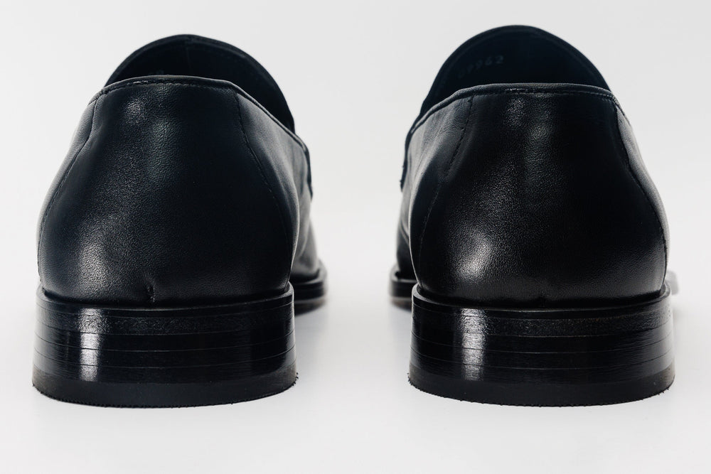 The Marinka Black Leather Shoe Penny Loafer  Shoe - Vinci Leather