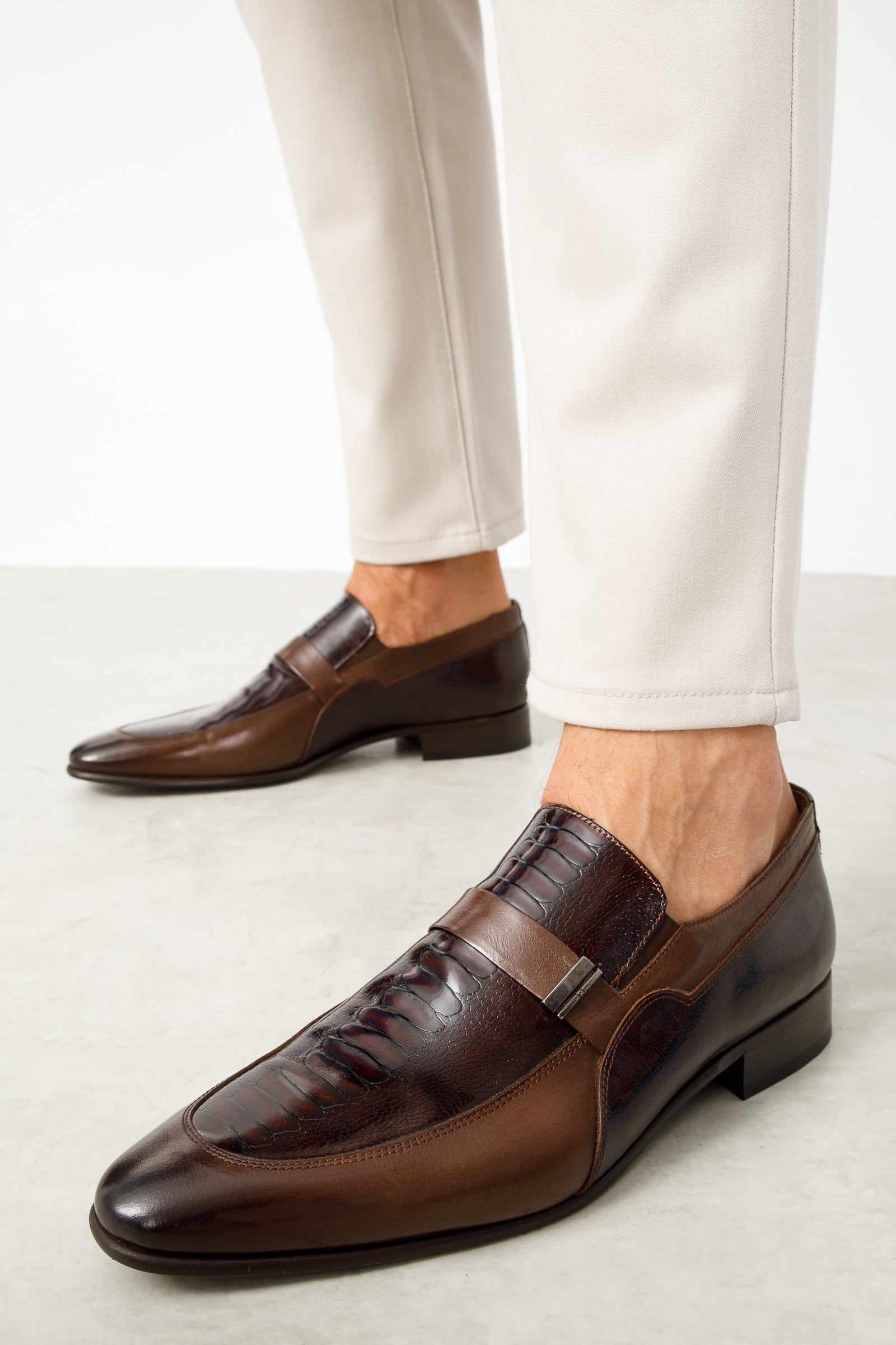 The Kazablanka Brown Leather Bit Loafer  Shoe - Vinci Leather