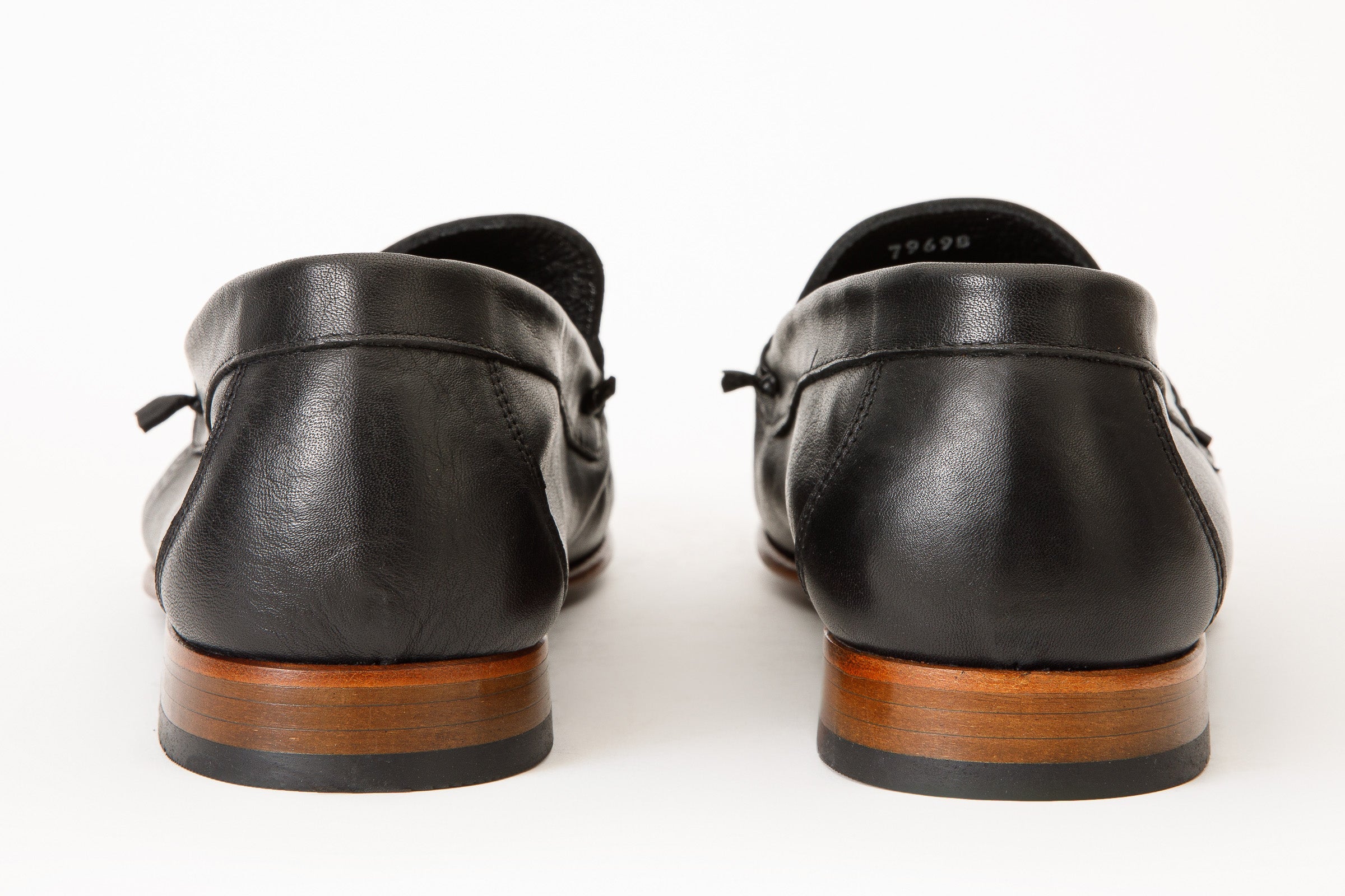 The Eregli Black Leather Penny Loafer Shoe - Vinci Leather
