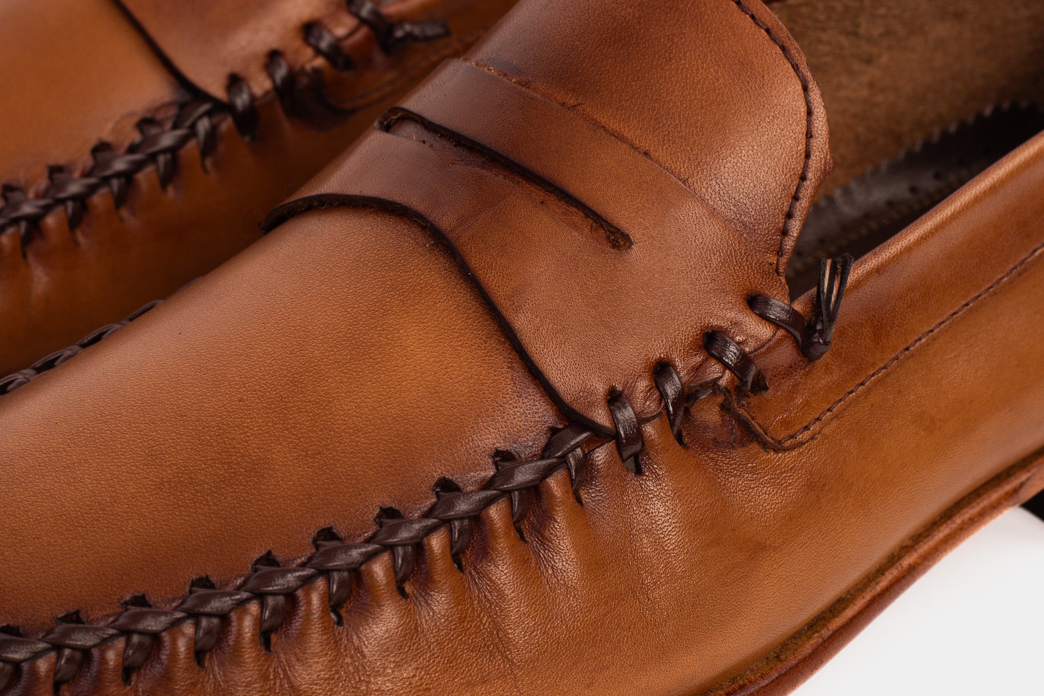 The Eregli Tan Leather Penny Loafer Shoe - Vinci Leather