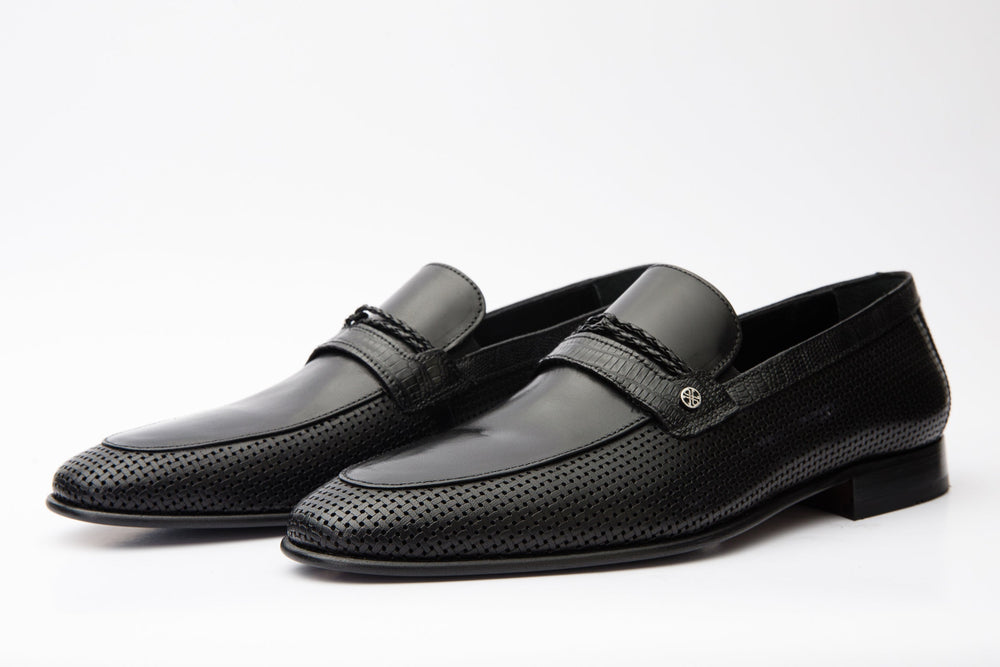 The Acerra Black Leather Loafer Shoe Final Sale! - Vinci Leather