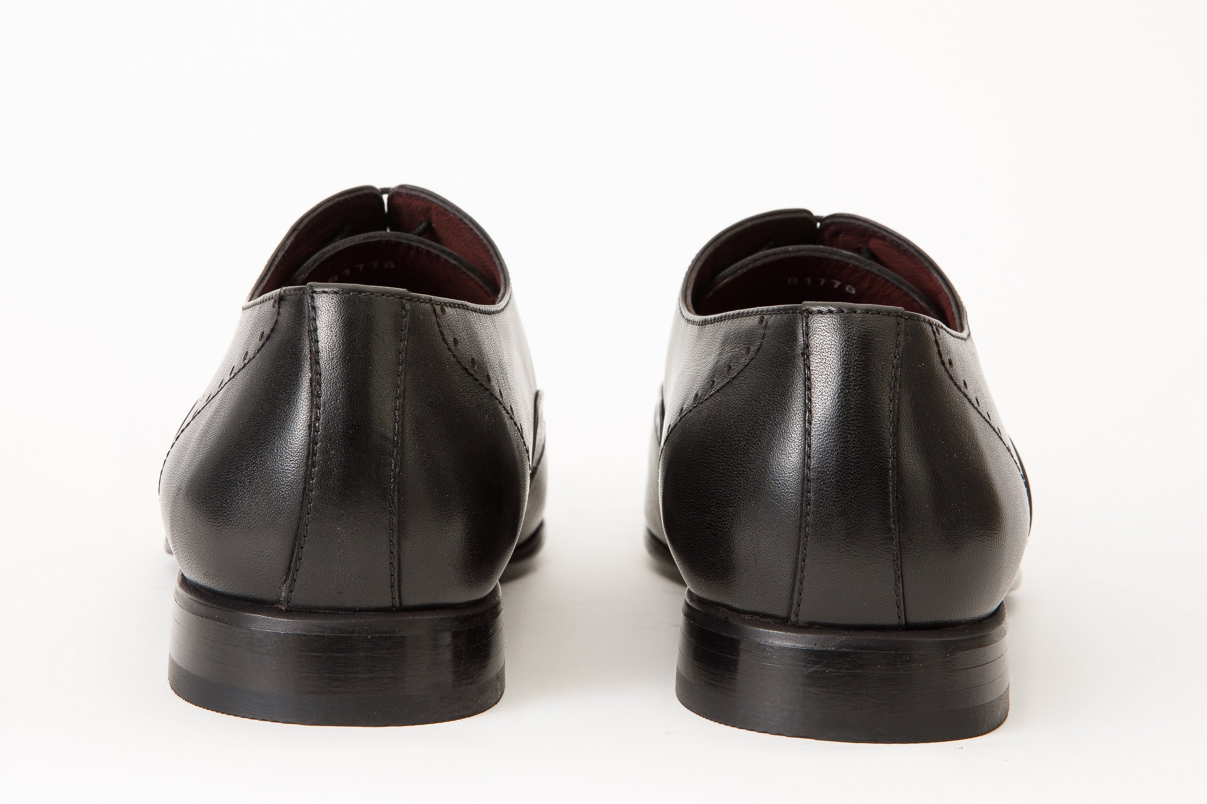 The Roma Black Leather Wingtip Oxford Shoe - Vinci Leather