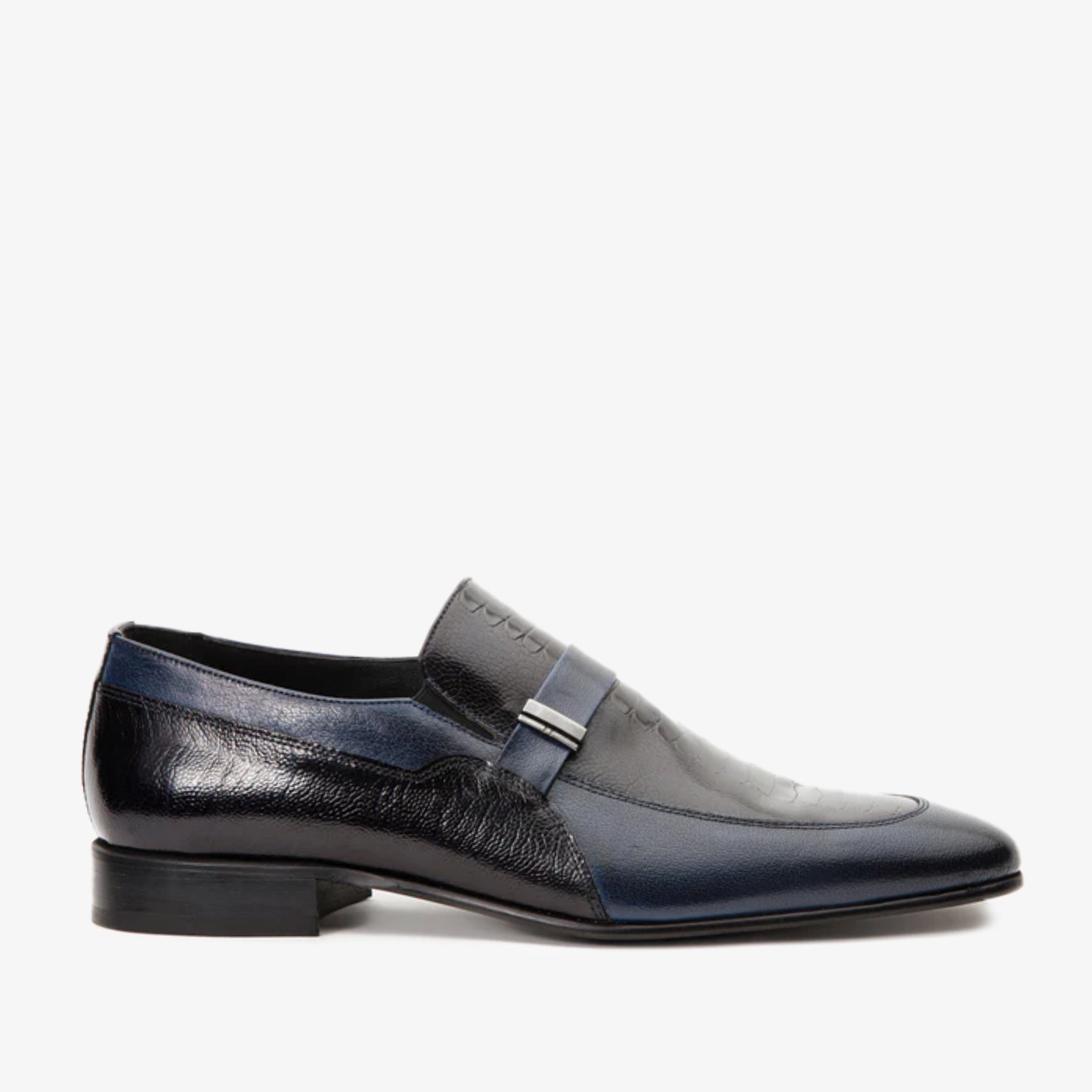 The Kazablanka Navy Leather Bit Loafer  Shoe - Vinci Leather