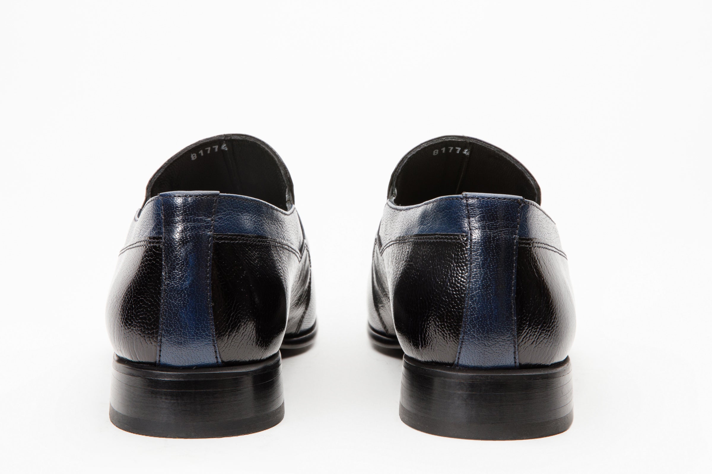 The Kazablanka Navy Leather Bit Loafer  Shoe - Vinci Leather