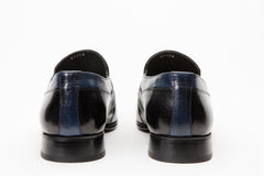 The Kazablanka Navy Leather Bit Loafer  Shoe - Vinci Leather